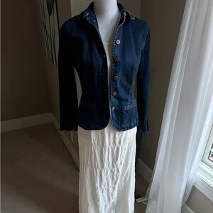 White House Black Market ivory embroidered maxi skirt size XS/S